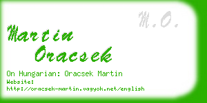 martin oracsek business card